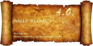 Adolf Olivér névjegykártya